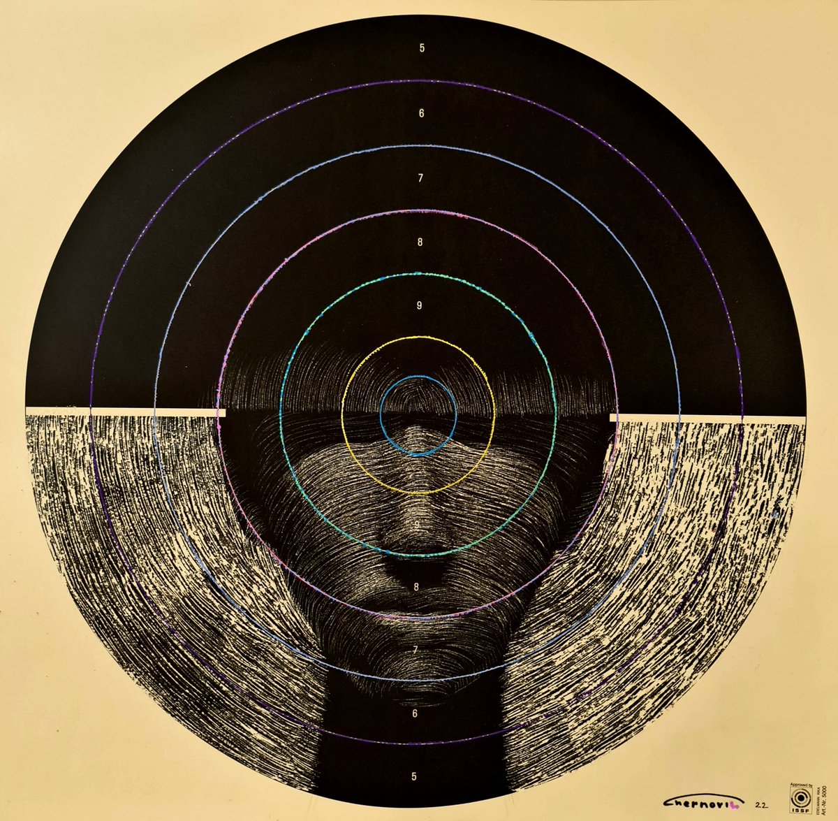 queen of chess, new art.  Scratches on the target in the original.  Available as nft