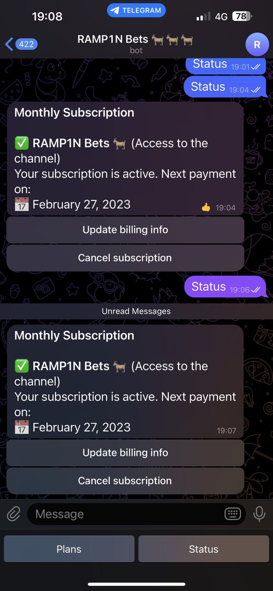 TwistedOhms's tweet photo. @RAMP1N I’ve paid but doesn’t send me the channel when I press status https://t.co/SmLmGGYvxR