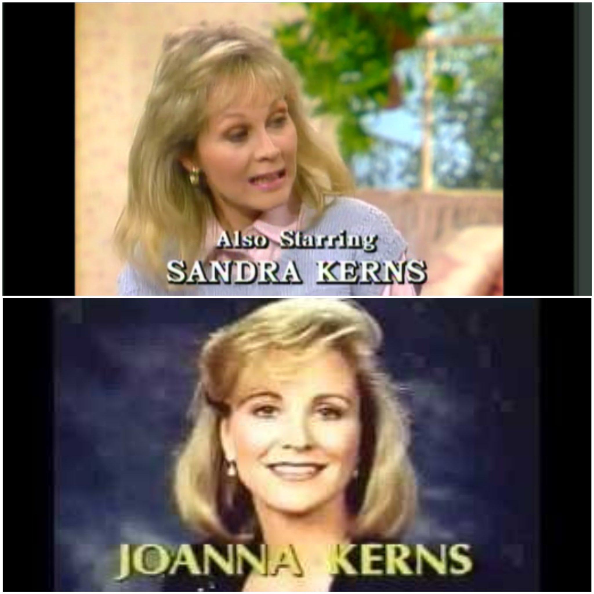 Abbi Crutchfield on X: A fun fact that I always thought made me a  super-sleuth was debunked today. Joanna Kerns (mom on Growing Pains) and  Sandra Kerns (mom on Charles in Charge)