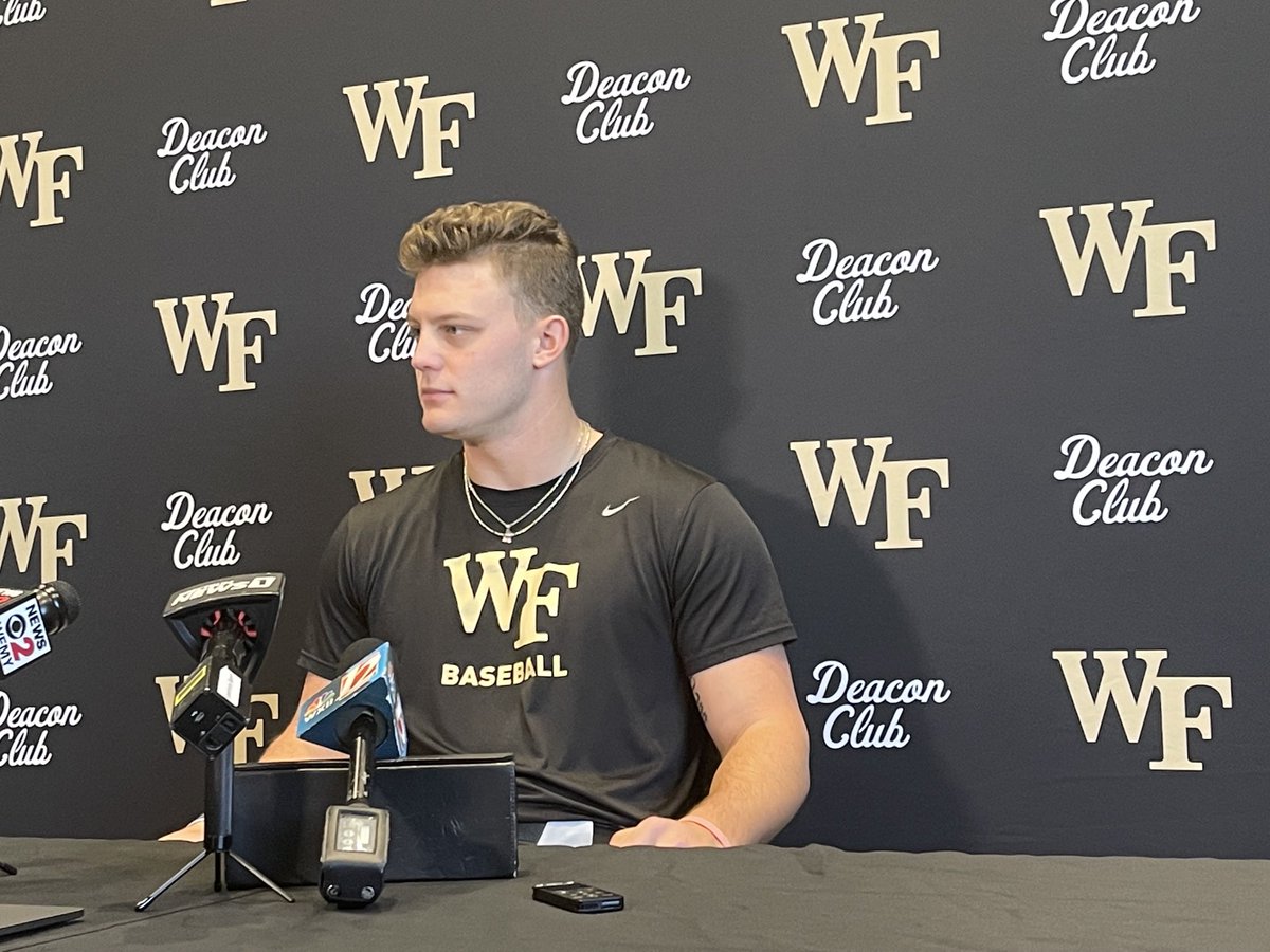 Les_Johns's tweet photo. Wake Forest third basemen Brock Wilken:  “I want nothing more than to go to Omaha with these guys and set the standard for Wake Forest Baseball.” https://t.co/LVYmW5Z8hh