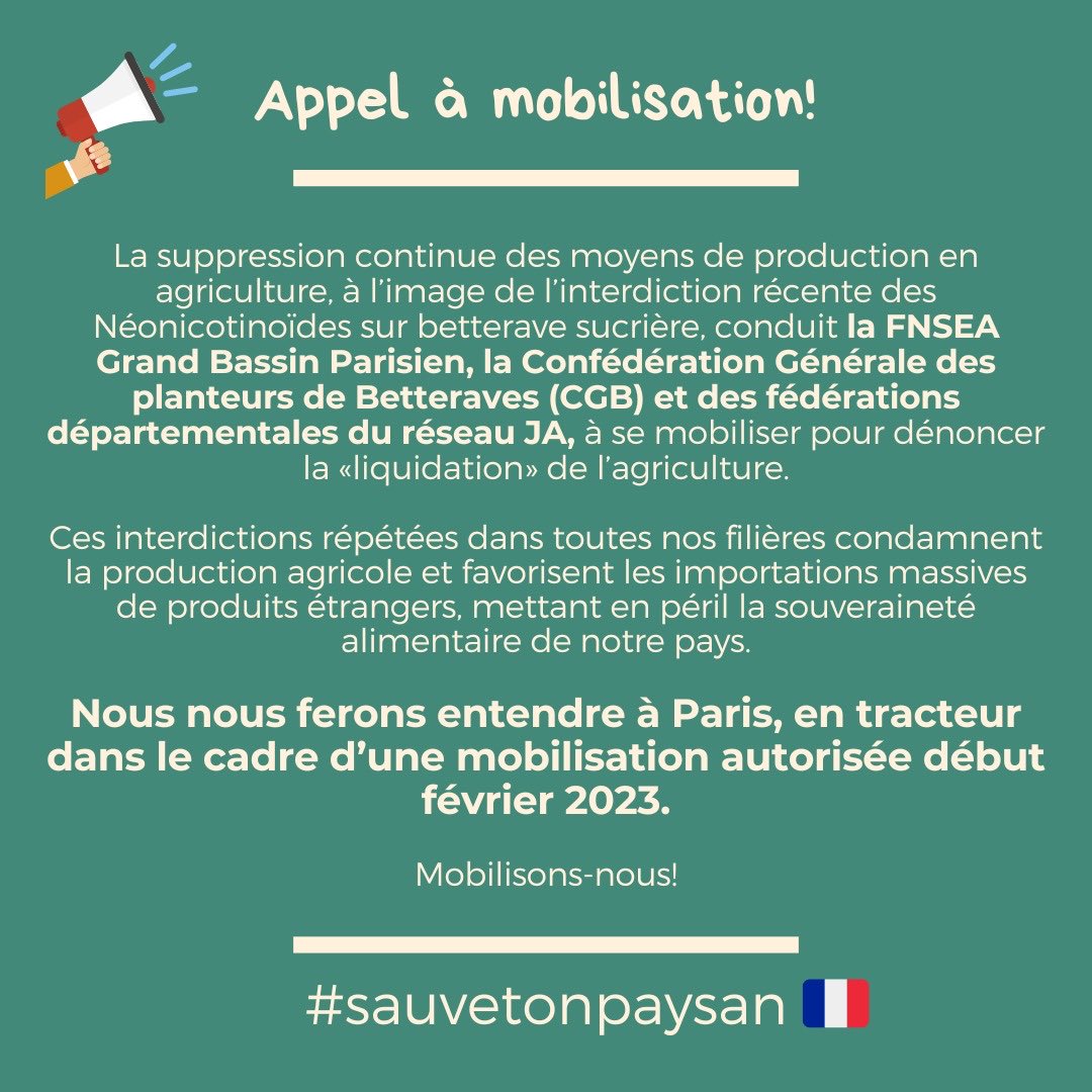 FnseaGBP's tweet photo. #sauvetonpaysan 
⁦@CGB ⁦@FopProducteurs⁩ ⁦@AGPB_Cerealiers⁩ ⁦@UNPT_FRANCE⁩ ⁦@FNSEA⁩ ⁦@JAregionIDF⁩ ⁦@JAHautsdeFrance⁩ https://t.co/hbEMfx7k6X