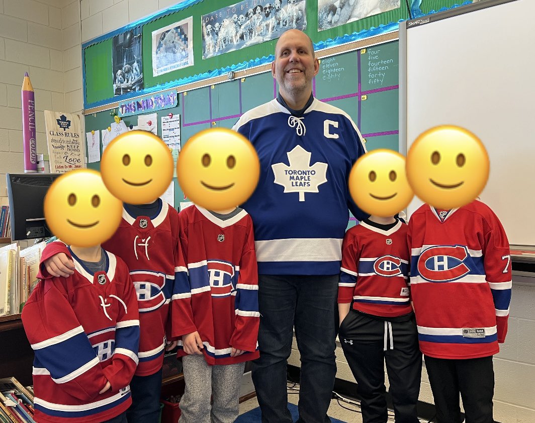 It was Jersey Spirit Day at school today!  I felt like a rose among the thorns in my grade three classroom! 😆