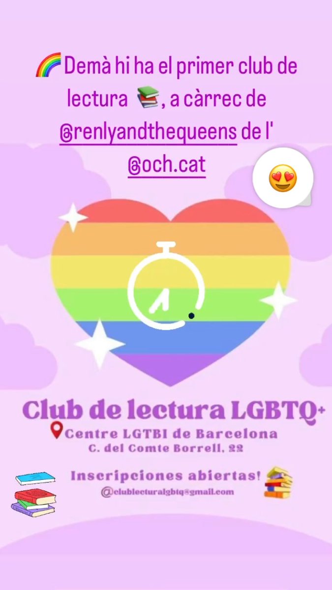 Observatori_cat's tweet photo. Aquest dissabte comença el club de lectura organitzat per @renlyandthequeens amb suport de l'Observatori a @BarcelonaLGTBI https://t.co/asG7KH1ws3