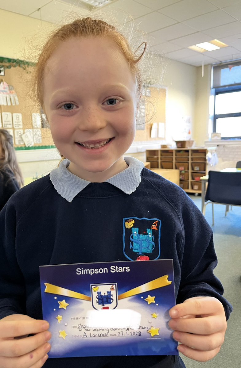 This Simpson Star showed real enthusiasm towards her learning and completed an excellent piece of writing. She worked so hard and found learning fun 🤩