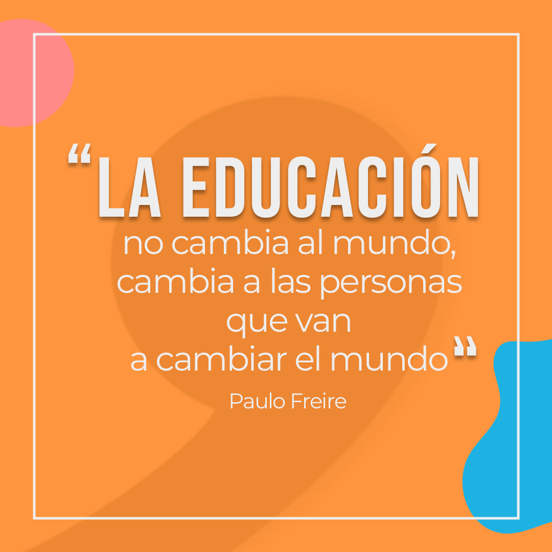 CesarChavezInst's tweet photo. "La educación no cambia al mundo, cambia a las personas que van a cambiar el mundo"
- Paulo Freire https://t.co/PSuxhwurFg