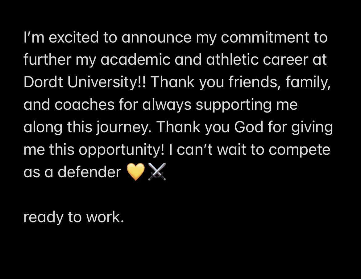 1000% Committed!! Thankful for the opportunity to play the game I love!!

Go Defenders 💛⚔️

#AGTG