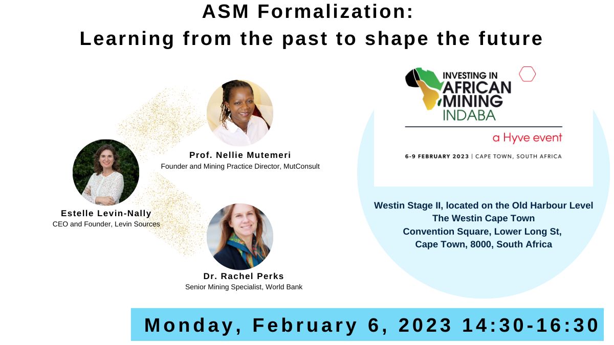 Attending <a href="/MiningIndaba/">Mining Indaba</a>? Join <a href="/WBG_Energy/">World Bank Energy</a> for a participatory discussion on #ASM #Formalization: Learning from the past to shape the future with <a href="/Zvisineyi/">Nellie Mutemeri</a> and @estellelevin <a href="/levinsources/">Levin Sources</a> on 2/6/23 2:30 pm at <a href="/WestinCPT/">The Westin Cape Town</a> in #CapeTown. No RSVP required.  delvedatabase.org/news/world-ban…