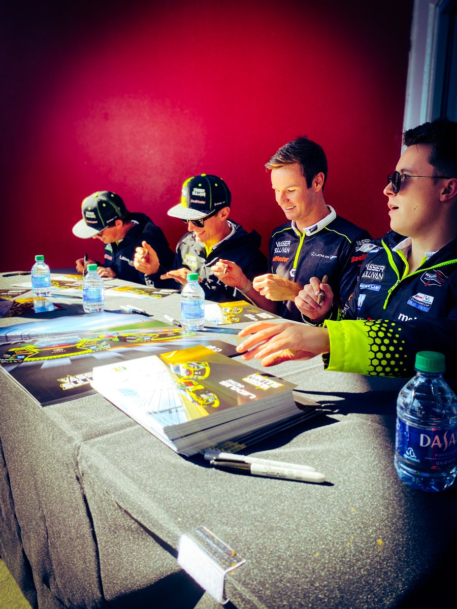 vassersullivan's tweet photo. The #Role24 autograph session is LIVE! Come by, meet the guys and grab a signed limited edition poster and autograph cards. #LexusRCF #LexusRacing #IMSA https://t.co/LcrQfpxsGG