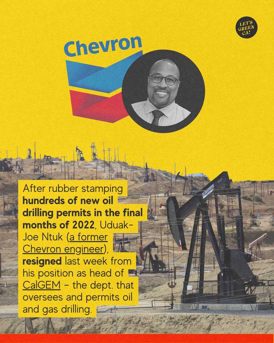 Why did climate protestors show up to CalGEM offices in Sacramento dressed up as Chevron executives yesterday?

It has a lot to do with the recent resignation of the state’s top oil regulator. Why is that a big deal?

Here’s a🧵 to learn more in our latest Climate News Explained.