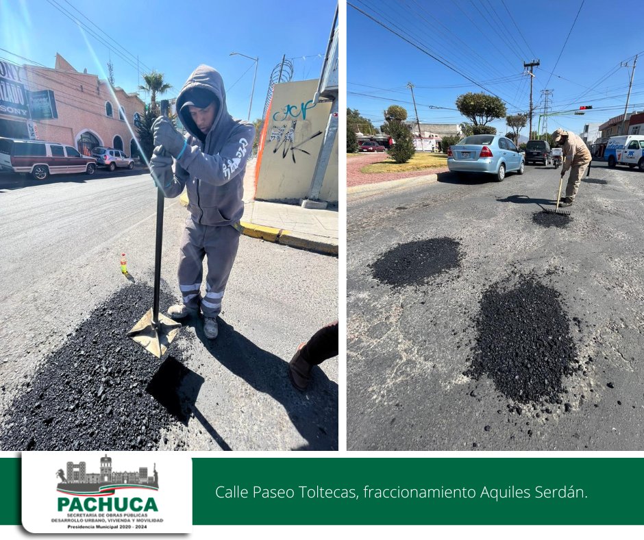 Pachuca_SOPDUVM's tweet image. Continuamos atendiendo al 💯 tus reportes vía WhatsApp 📲, como ha instruido el Presidente Municipal Sergio Baños ✅. Aplicamos el #ProgramaDeBacheo en:
🛤 Calle Paseo Toltecas, fraccionamiento Aquiles Serdán.
🛤 Avenida Miguel Hidalgo, Santiago Tlapacoya.
🛤 Avenida Universidad.