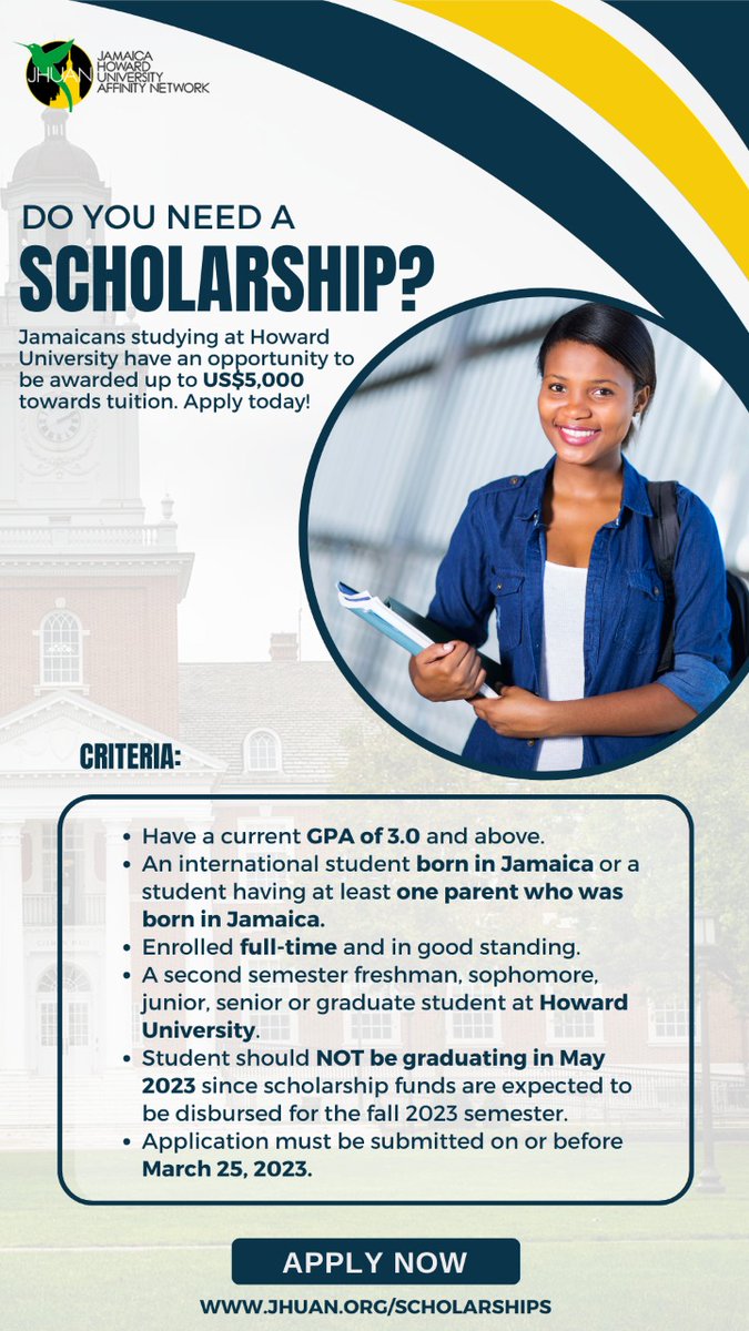 drnicolanix's tweet photo. JHUAN Scholarship 2023 season is here! #howarduniversity #jhuan1867 #futureleaders #Scholarship https://t.co/I8EhcAWBDF