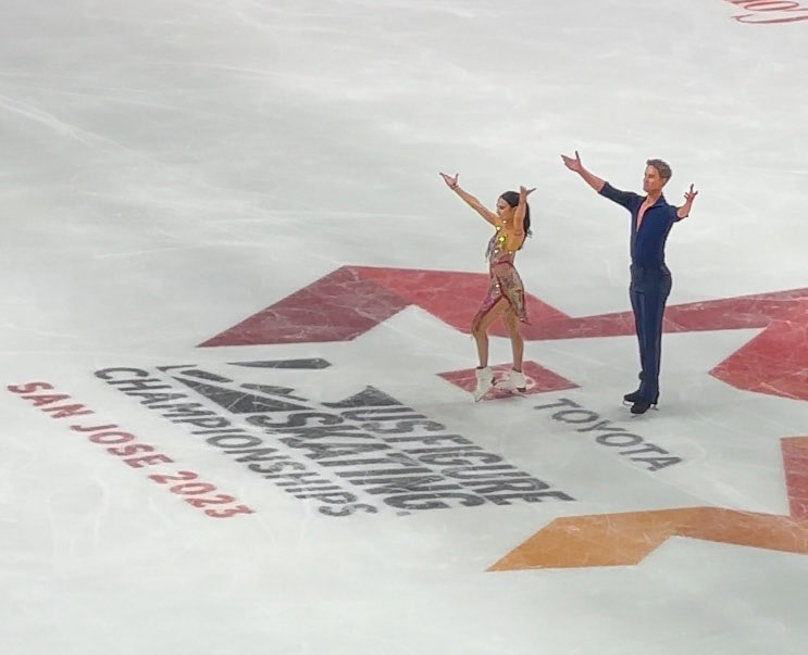 dbMorris's tweet image. Was fun watching the ⁦@USFigureSkating⁩ Ice Dancing competition showcasing ⁦@chockolate02⁩ &amp;amp; ⁦@Evan_Bates⁩ yesterday here in San Jose… Go Blue!