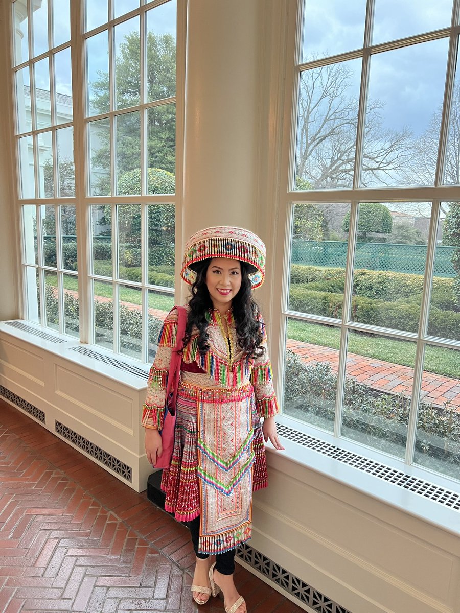 I celebrated #LunarNewYear at the #WhiteHouse last night with @POTUS and First Lady. Proud to represent Warren, #MacombCounty and my Hmong heritage by wearing this traditional clothing. #LunarNewYear2023 #hmong
