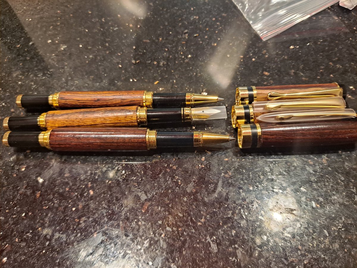 Homemade : 
-&gt; Rollerball, two colors cocobolo;
-&gt; Fountain, zebrano;
-&gt; Rollerball, rosewood for my niece.