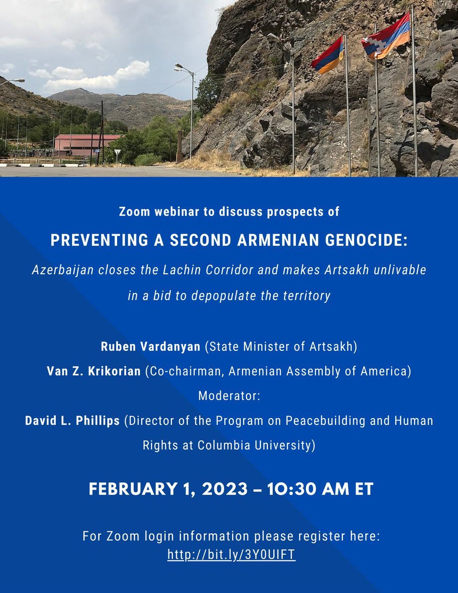 Event: Preventing a Second Armenian Genocide on Feb 1, 10:20am. Click here to register: bit.ly/3Y0UIFT @NAASR1955