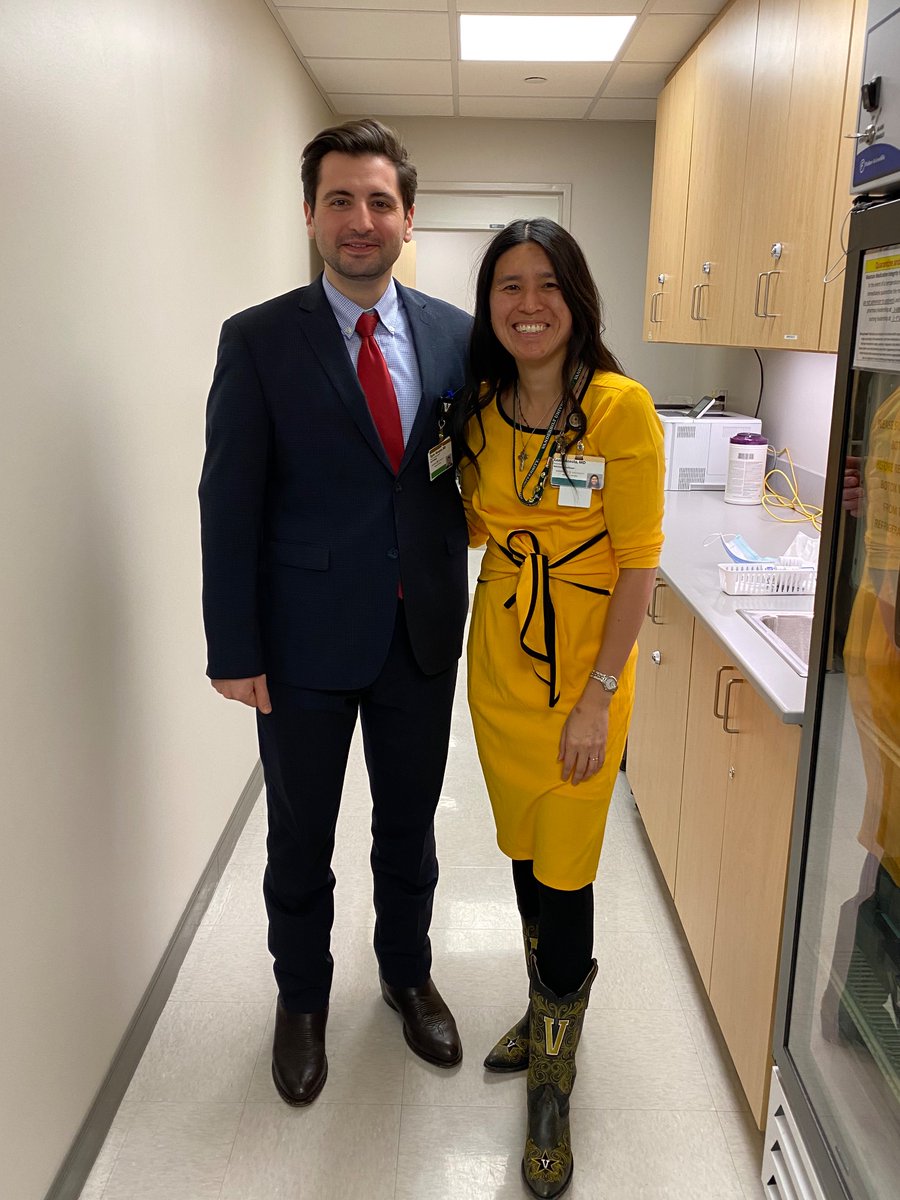 acostalmd's tweet photo. Our first #cowboybootFriday picture in the remodeled clinic hallway! @VUMCneurology #VUMCNeuro @VUmedicine @tecovas @GamedayBoots https://t.co/Nvtlds7Kf4