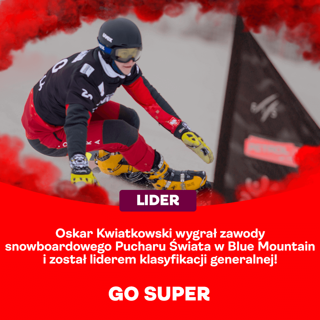 SuperbetPL's tweet photo. Oskar Kwiatkowski 🇵🇱 drugi raz w karierze wygrał zawody Pucharu Świata i objął prowadzenie w klasyfikacji generalnej w gigancie 🏂 #GoSuper https://t.co/TpKKwrNx9g