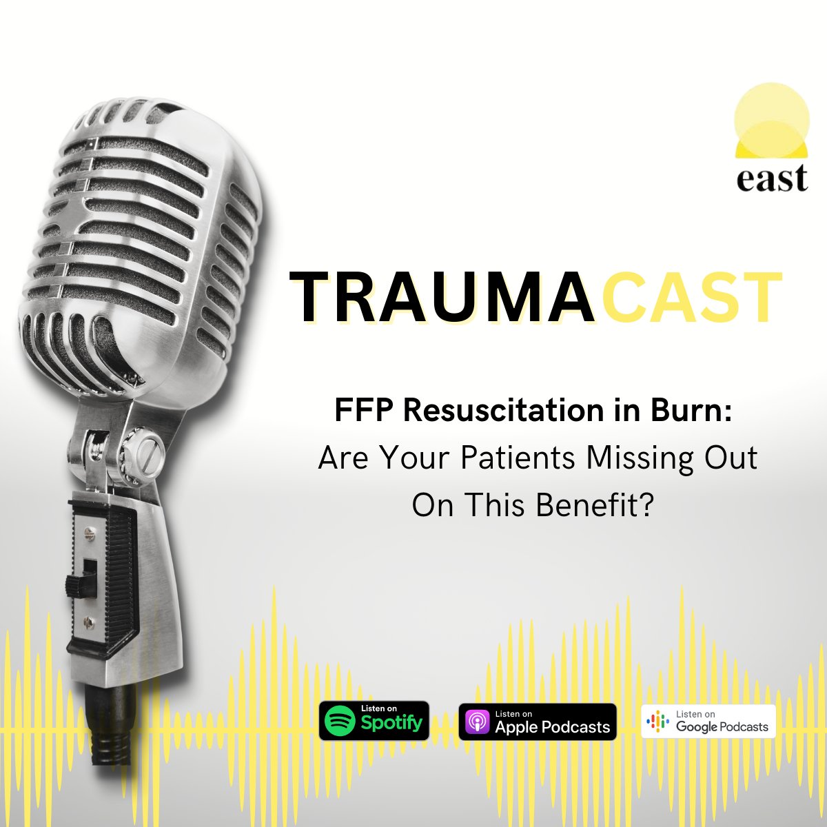 In this EAST Traumacast, join Drs. @TatiCPCardenas and @ldel302 as they discuss the history, role, potential benefits and implementation of FFP resuscitation as a strategy in burn patients w/ Drs. @ViennawithaB, Colonel Jennifer Gurney & @TinaPalmieri4: bit.ly/3kOr48D