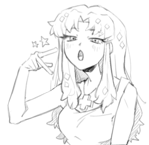 I was trying a different brush and accidentally drew Misato 🙏 