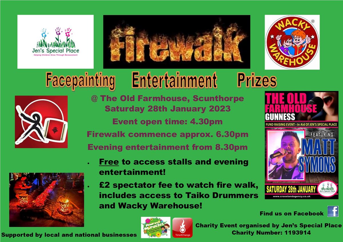 Big fundraising event tomorrow! Our Founder Jemma and Trustee Deb, along with other brave souls are embracing the firewalk challenge 🔥👀 <a href="/GiScunthorpe/">Gi Scunthorpe News</a> <a href="/SUFCOfficial/">Scunthorpe United FC</a> <a href="/ScunthorpeLive/">Scunthorpe Live</a> <a href="/looknorthBBC/">BBC East Yorkshire</a> <a href="/RadioHumberside/">BBC Humberside</a> 
<a href="/HumberTaiko/">Humber Taiko</a>