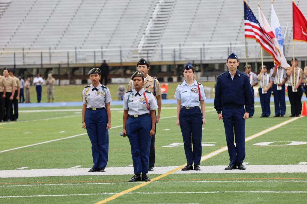 MDCPS's tweet photo. Special day for @MDCPS as #JRTOC cadets represented their schools and @USArmy @USNavy @USMC, @usairforce and @uscoastguard at the annual Pass in Review ceremony. https://t.co/4t1nChHoFQ