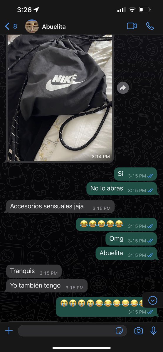valenbernaal's tweet photo. Idk what’s worse the fact that my grandma opened my lesbian ass spenddanight bag or her response 😭😭 https://t.co/vXS6VtZSWU