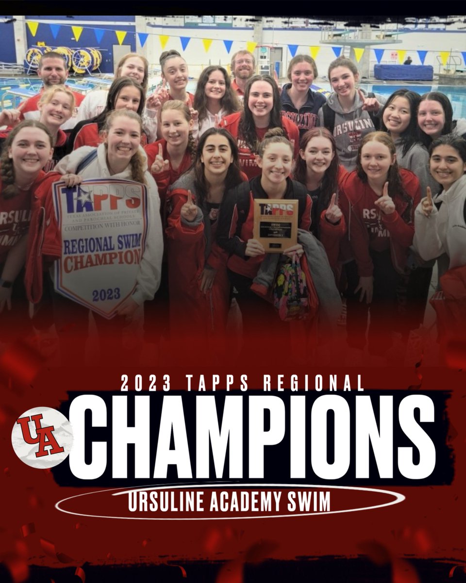 UrsulineSports's tweet photo. Swimming Bears are the 2023 TAPPS Division 1-6A Regional Champions! https://t.co/xEhCuXtuqP