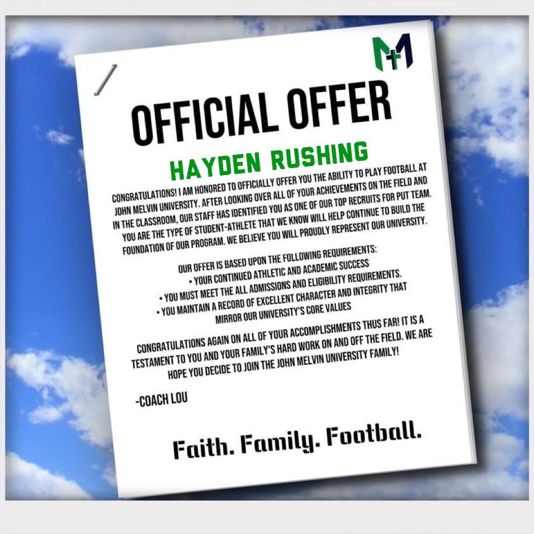 Blessed to receive an offer from John Melvin University!! 🟢🔵 <a href="/_CoachLou_/">Djuan Louviere (Coach Lou) 🇭🇹🏴‍☠️</a> <a href="/BrettBeard92/">Brett Beard</a> <a href="/RecruitLouisian/">Recruit Louisiana™️</a>