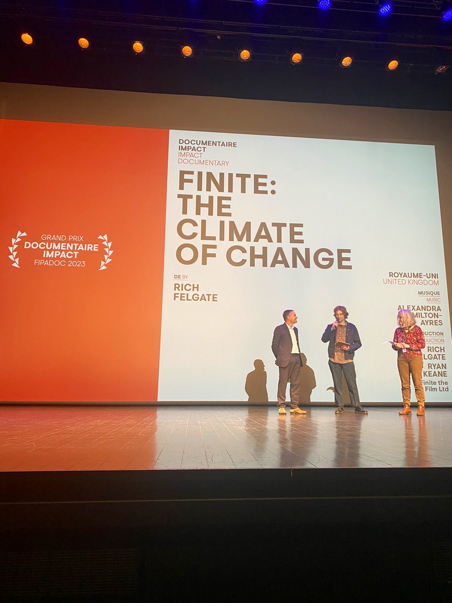 FIPADOC's tweet photo. ◤[GRAND PRIX DOCUMENTAIRE IMPACT]
Les jurés @SiniHormio, Rachel Leah Jones et Alexis Marant ont décerné le GRAND PRIX DOCUMENTAIRE IMPACT à FINITE: THE CLIMATE OF CHANGE de @richfelgate.

#FIPADOC2023
@LeCNC @lefondsindarra @finitedoc https://t.co/pgHgXWamo8