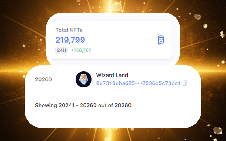 Good Day WIZ! 🧙‍♂️🪄
Really appreciate it for contribution into our Wizard Land NFT!

Wizard Land is on 10% part of total NFTs was minted on Sui Network Testnet Wave 2! More than 20k was minted in 48h! 🚀

Thanks for <a href="/staketab/">Staketab</a>!

#SuiNetwork #WizardLandSUI