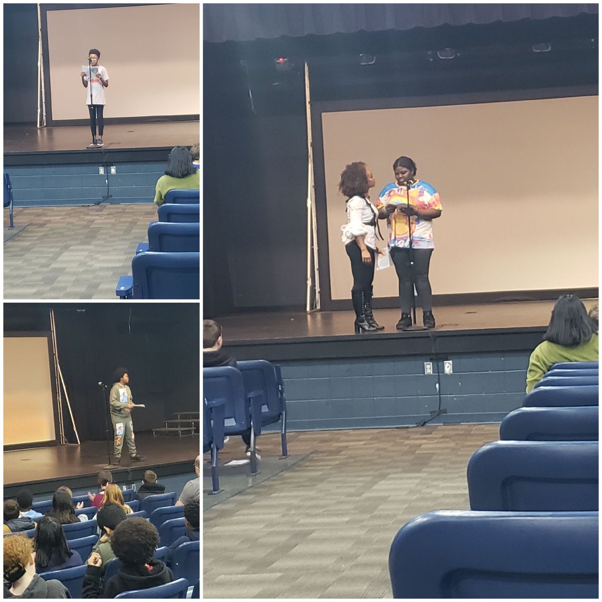 Poetry Slam! OMS 6th graders have been working with Southern word all week and performed their great pieces today! Thanks to  Ms. Hooper's  awarded grant! Southernword was truly impactful! <a href="/OMS_Chargers/">Oakland Middle School</a> <a href="/SouthernWord/">Southern Word</a>
