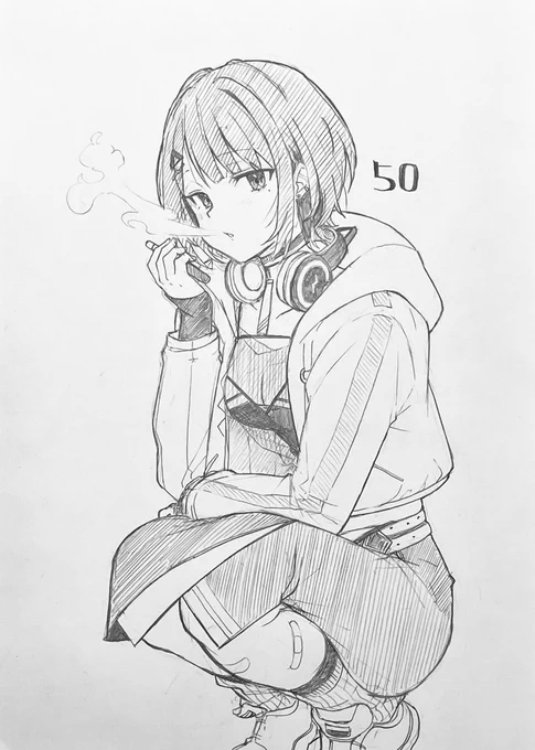 アナログ小清水透  #にじさんじ五十音順に描いたら渡会雲雀の時には画力上がってる説 #泡色模様 