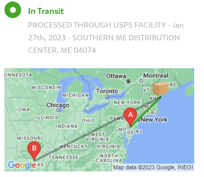 Looks like USPS wanted to stop up for a lobster dinner before they deliver my outgoing package.