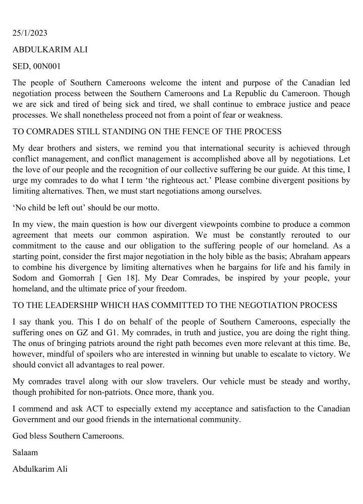 Great message from <a href="/AbdulKarimaliSC/">Abdul Karim Ali</a> bringing people together  for #Peace &amp; #Justice in the ongoing #armedconflict in the #SouthernCameroons #Ambazonia Many lessons therein <a href="/CanadaUN/">Canada Mission UN</a> <a href="/CanadaFP/">Foreign Policy CAN</a> <a href="/SwissMFA/">Swiss MFA</a> <a href="/Pontifex/">Pope Leo XIV</a> <a href="/AmnestyWARO/">Amnesty West & Central Africa</a> <a href="/CNNAfrica/">CNN Africa</a> <a href="/AJENews/">Al Jazeera Breaking News</a> <a href="/UN_HRC/">UN Human Rights Council</a> <a href="/hdcentre/">Centre for Humanitarian Dialogue</a>