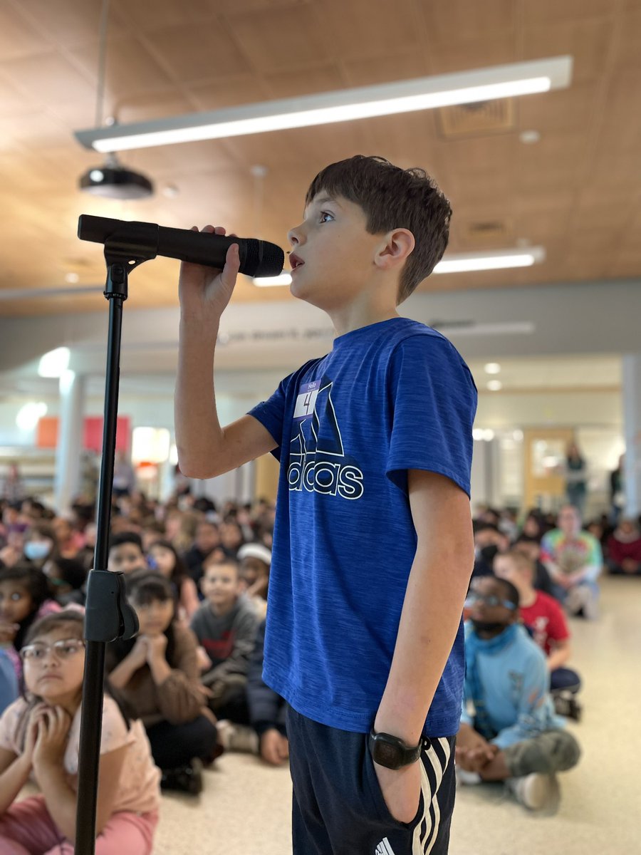 ButterflyRidge1's tweet photo. It was a riveting final round of the BRES spelling bee this morning! Students cheered as the top 5 went head to head for a chance at the county level round! Congratulations to Lucas and Skylar! #watchus #castthespell https://t.co/xwg0vjlXgM