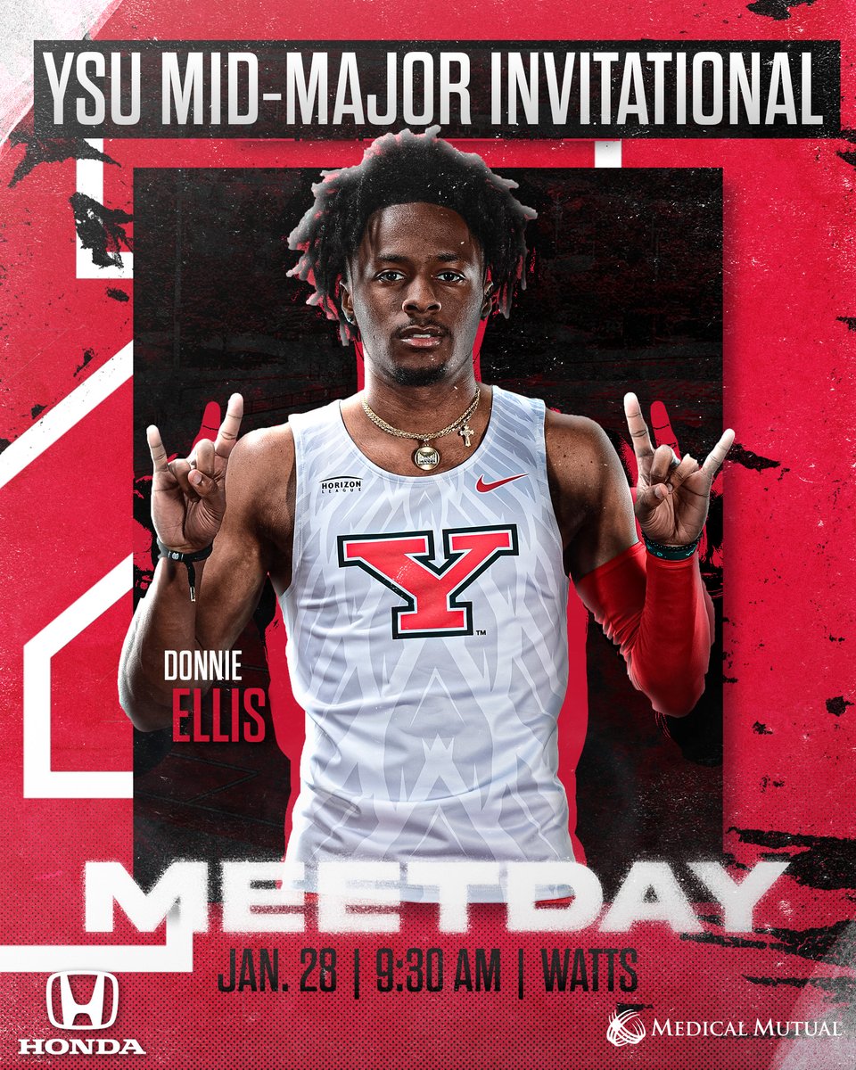 It’s MEET DAY!!!

👟 YSU Mid-Major Invitational presented by Southwoods Health
📍 Youngstown, Ohio
🏟 WATTS
🕐 9:30 AM
📊 bit.ly/3XEER04

#GoGuins🐧 // #FlyWithTheY🤘