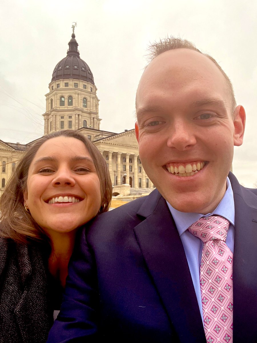 Me and @jmayres96 got to exercise our advocacy muscle this week at @KsMedSoc Advocacy Day! So great seeing so many familiar faces and getting up-to-speed on the happenings in Topeka.