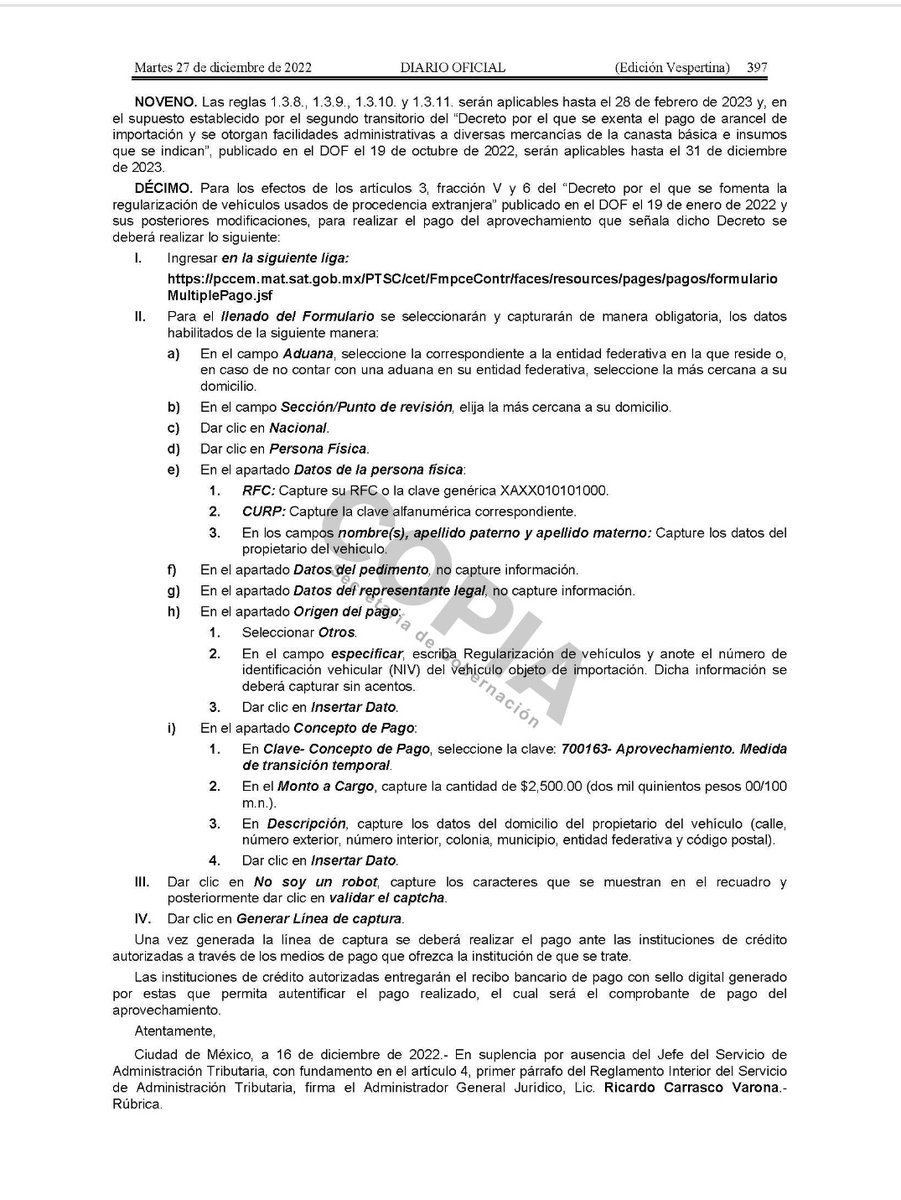 LeonoraTrade's tweet photo. México 🇲🇽 27/12/2022 @SHCP_mx @SATMX @DOF_SEGOB
Reglas Generales de Comercio Exterior para 2023 y sus Anexos 2 y 13.
➡️Vigor 1/01/2023
➡️Ver excepciones transitorios
#RGCE #ANAM #Export #entradaenvigor #Transitorios #TIGIE #TLCAELC
@OliviaSalomonV
@EmbCarlosFelix @EncinasN https://t.co/2Isl0Ff4oa