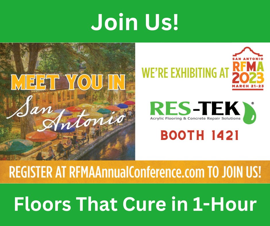 Hey restaurant owners! Got plans in March? Join us at #RFMA2023 in San Antonio, TX! 

Transform your kitchen floors with a seamless system you can depend on for years. 
Free eval. at 888-737-8351.  #Restekfloors  #restaurantowners #commercialkitchens #restaurantdesign