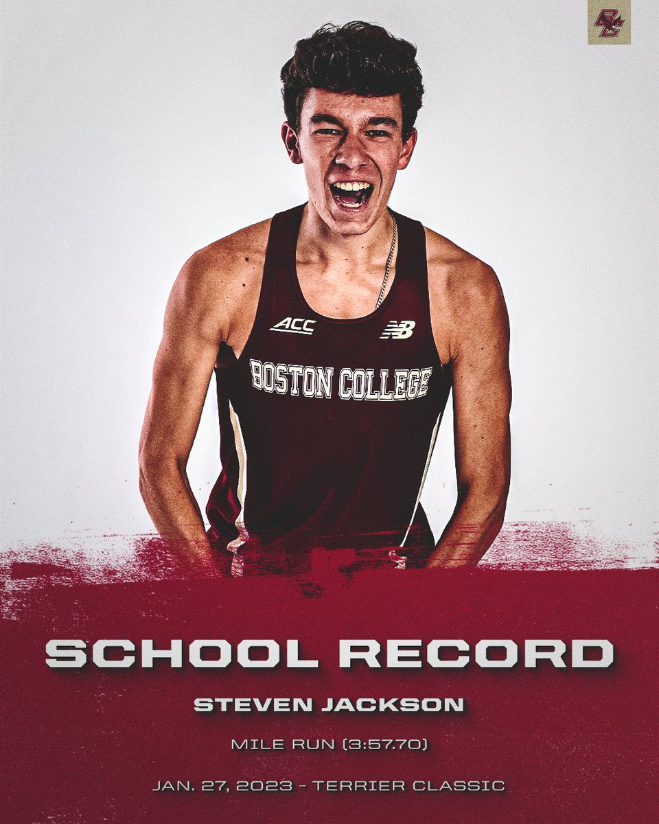 🚨 HE'S DONE IT 🚨

Steven Jackson is the first Eagle in program HISTORY to record a sub-4:00 mile with a time of 3:57.70 at the John Thomas Terrier Classic! 💨

#ForBoston🦅