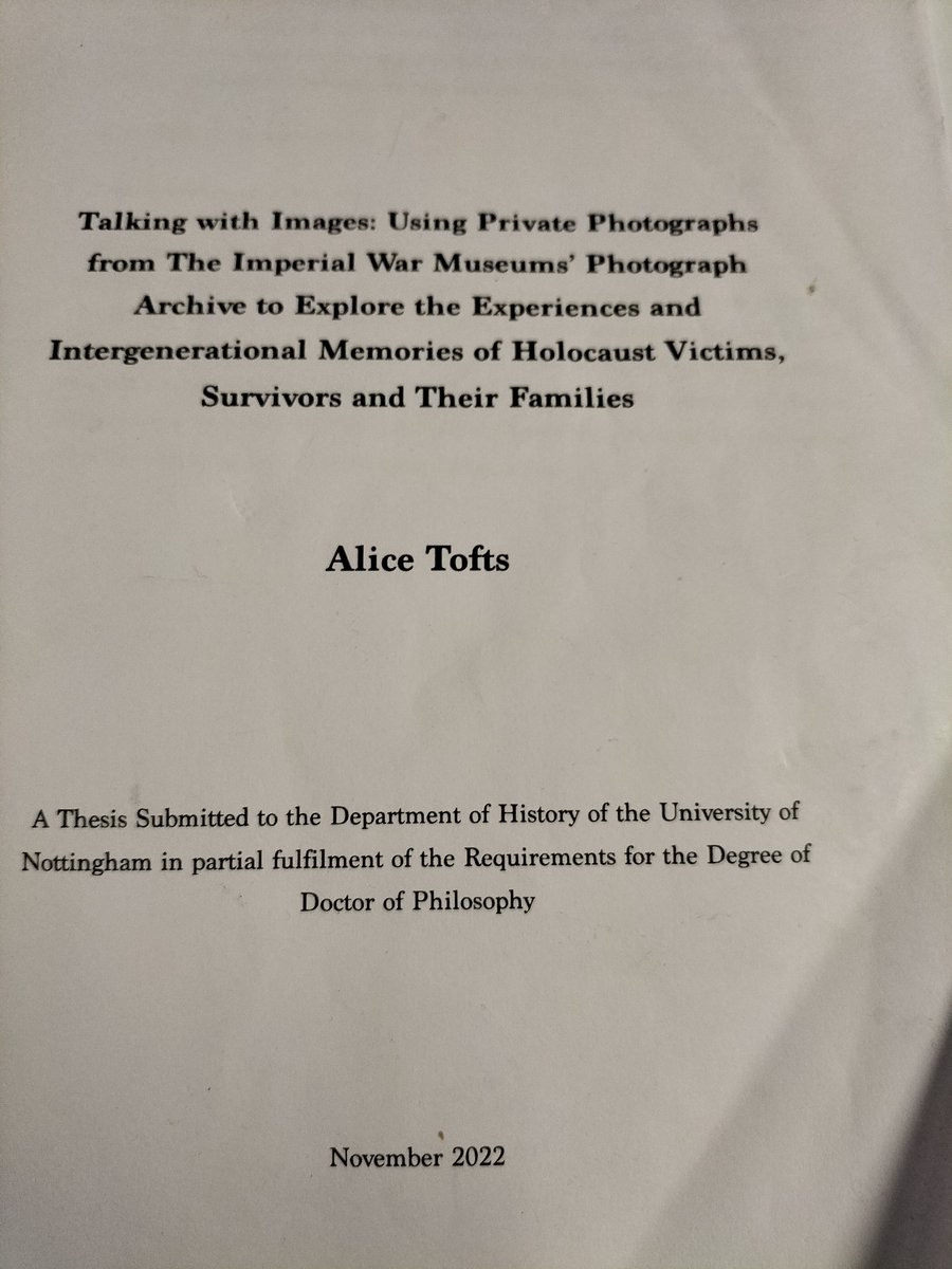 A timely coincidence that I passed my viva today on #HMD2023 with my thesis exploring the photographs of four ordinary but extraordinary Holocaust survivors & their families. TY @TimCole_Bristol and Nick Baron for a supportive and challenging discussion & TY to my supervisors!