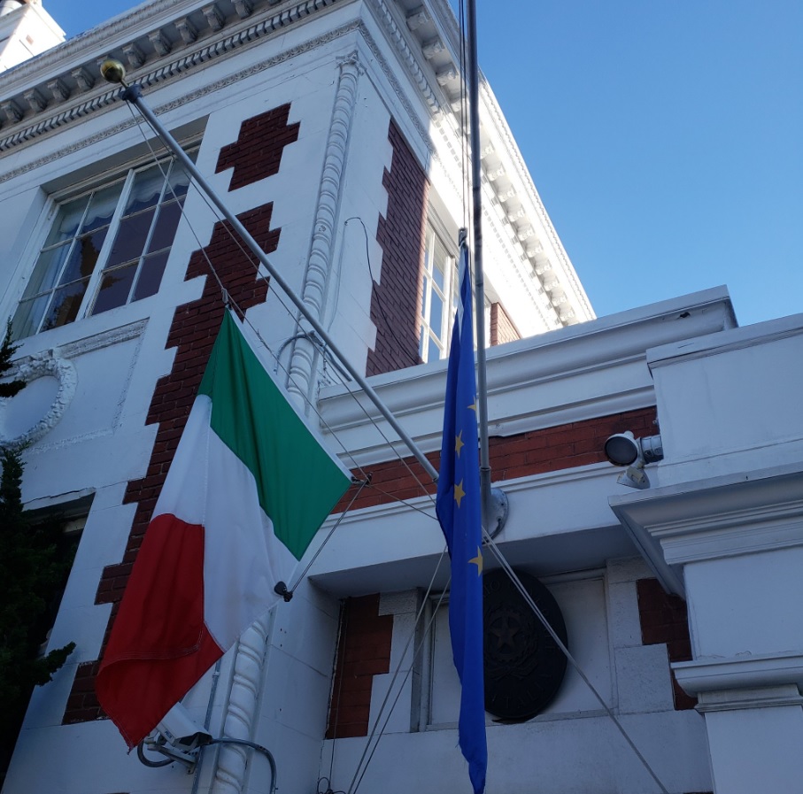 ItalyinSanFran's tweet photo. On the occasion of the #HolocaustMemorialDay2023  the Consulate General of Italy joined the ceremony of the Consular Corps in SF at the Holocaust Memorial Monument with Ms Andra Bucci, survivor of Auschwitz. #HMD2023 #NeverForget https://t.co/GcYmyuBaxw