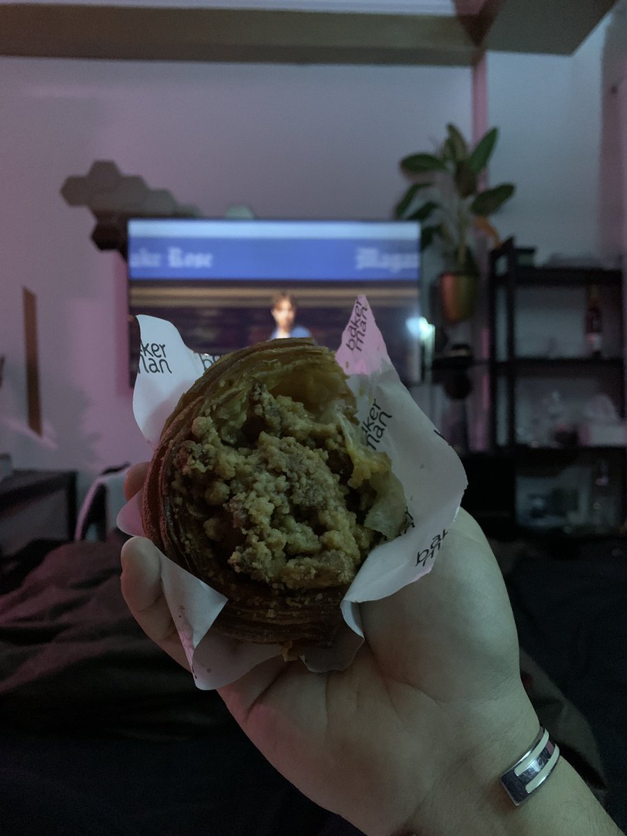 only me and this pathetic apple crumble croissant