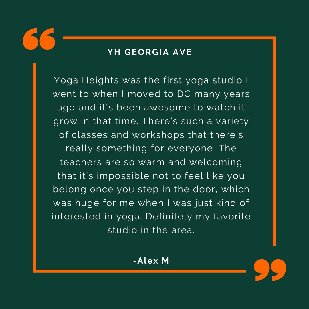 There's nothing we love more than our community.  Want to show us some love?  Leave us a review on google!  Be sure to write under the studio you visit the most ;-)

#YogaHeightsDC #YHDC #DCYoga #DMVYoga #yoga #Asana   #YogaCommunity  #YogaForAll #Vinyasa #PetworthDC #ParkViewDC