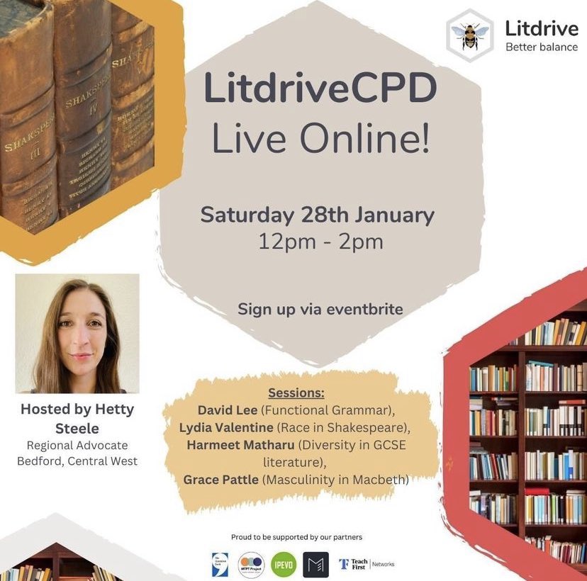 Last chance to sign up for tomorrow’s @litdrive remote CPD! We are expecting an amazing 160 attendees & would love to see you there #teamenglish eventbrite.co.uk/e/litdrivecpd-…