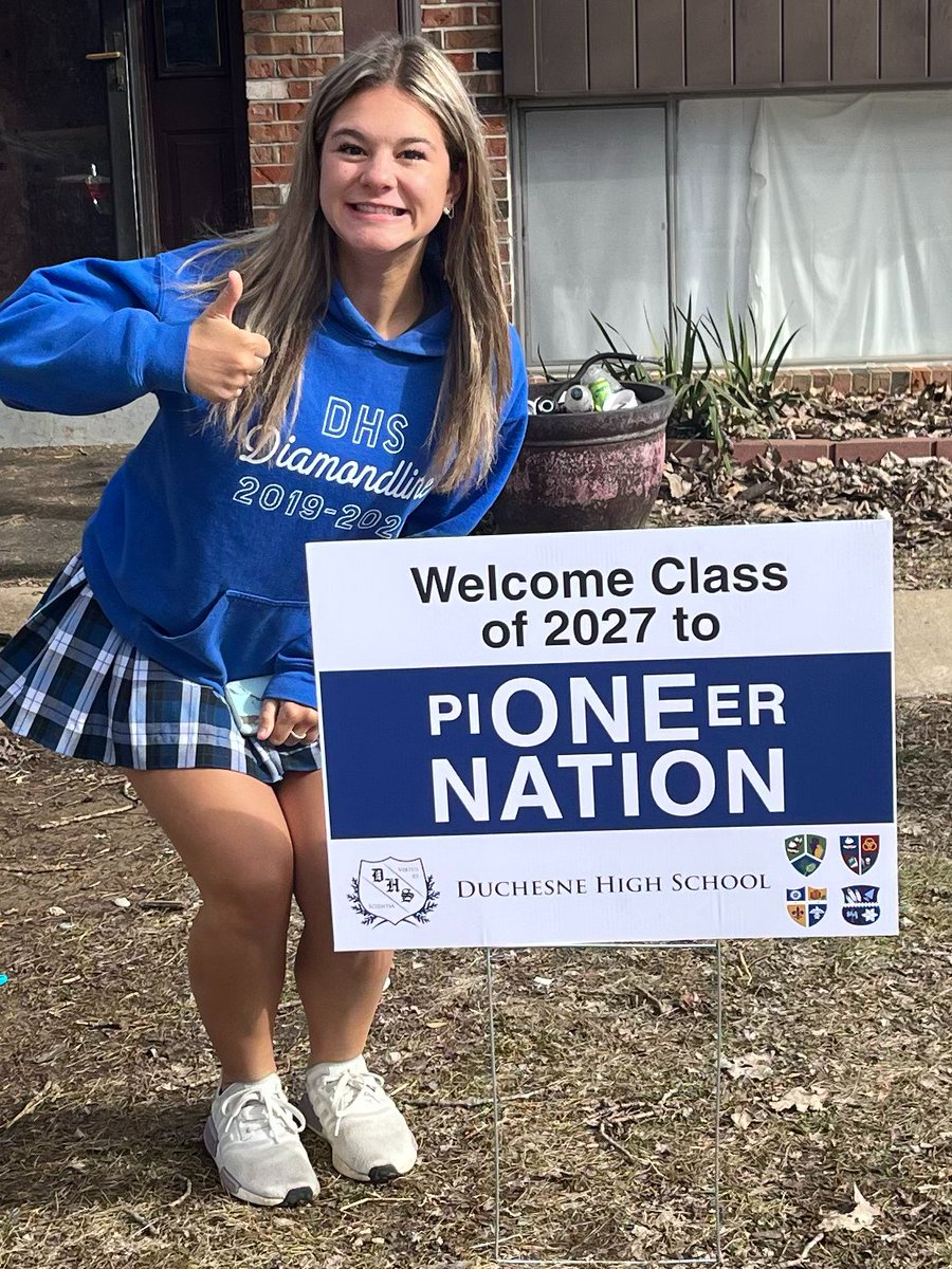 DuchesneHS's tweet photo. We're welcoming our incoming students to Pioneer Nation with a bit of Duchesne lawn decor!

Welcome to the family, Class of 2027!

#DHSPioneers https://t.co/nH320u41gM