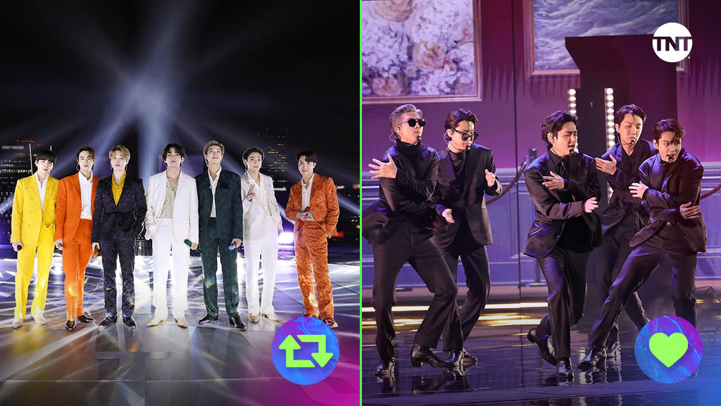 TNTLA's tweet photo. Llamado a #ARMY, 🚨 ¿seremos capaces de elegir solo una de las performances de #BTS en los #GRAMMYsTNT? 🚨 https://t.co/eMokBrzZY5