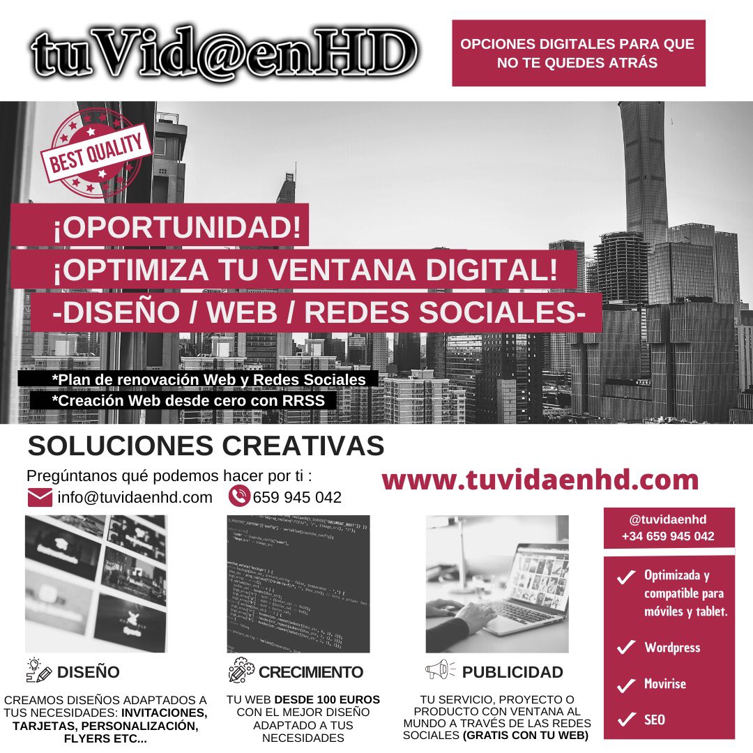 TuVidaEnHD1's tweet photo. #creacionweb #diseñografico #seo #wordpress #mobirise #rrss https://t.co/3isL8joVcY