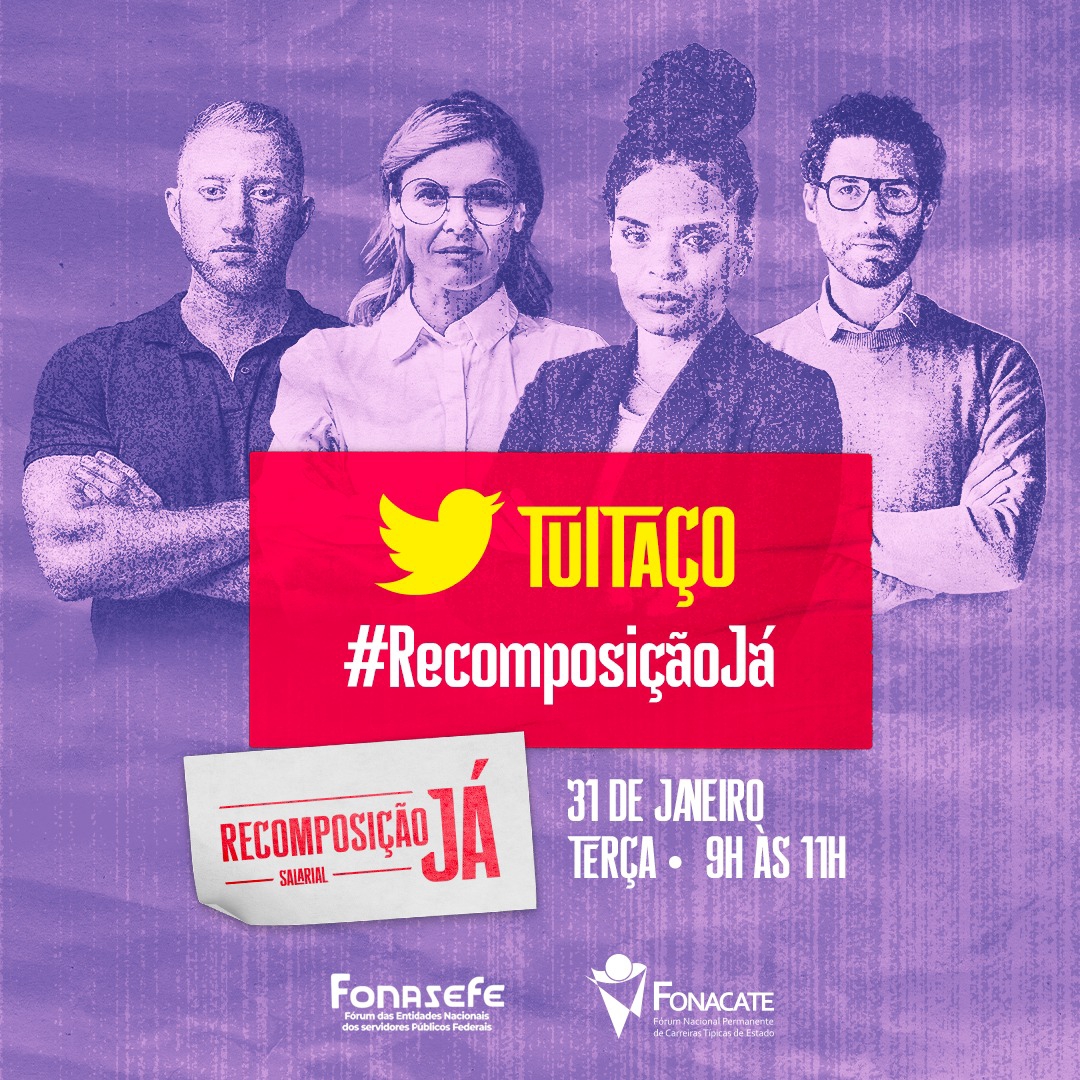 condsef's tweet photo. 🚩 Participe do Dia Nacional de Mobilização pelo reajuste salarial.

📆 Na terça-feira, dia 31 de janeiro
⏰ De 9h às 11h
🤳🏽 TUITAÇO #RecomposiçãoJá

Sua colaboração é essencial!! 💪🏽 https://t.co/twcjQofKZS