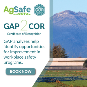 Pacific Agriculture Show (Jan 26-28) - Booth # 648

Want to find out if your operation is close to being safety certified? Stop by AgSafe Booth # 648 and ask about our GAP Analysis and COR program.
<a href="/pacagshow/">PacAgShow</a> 
#farmsafety #BCfarming #safety #certificateofrecognition #GAPanalysis